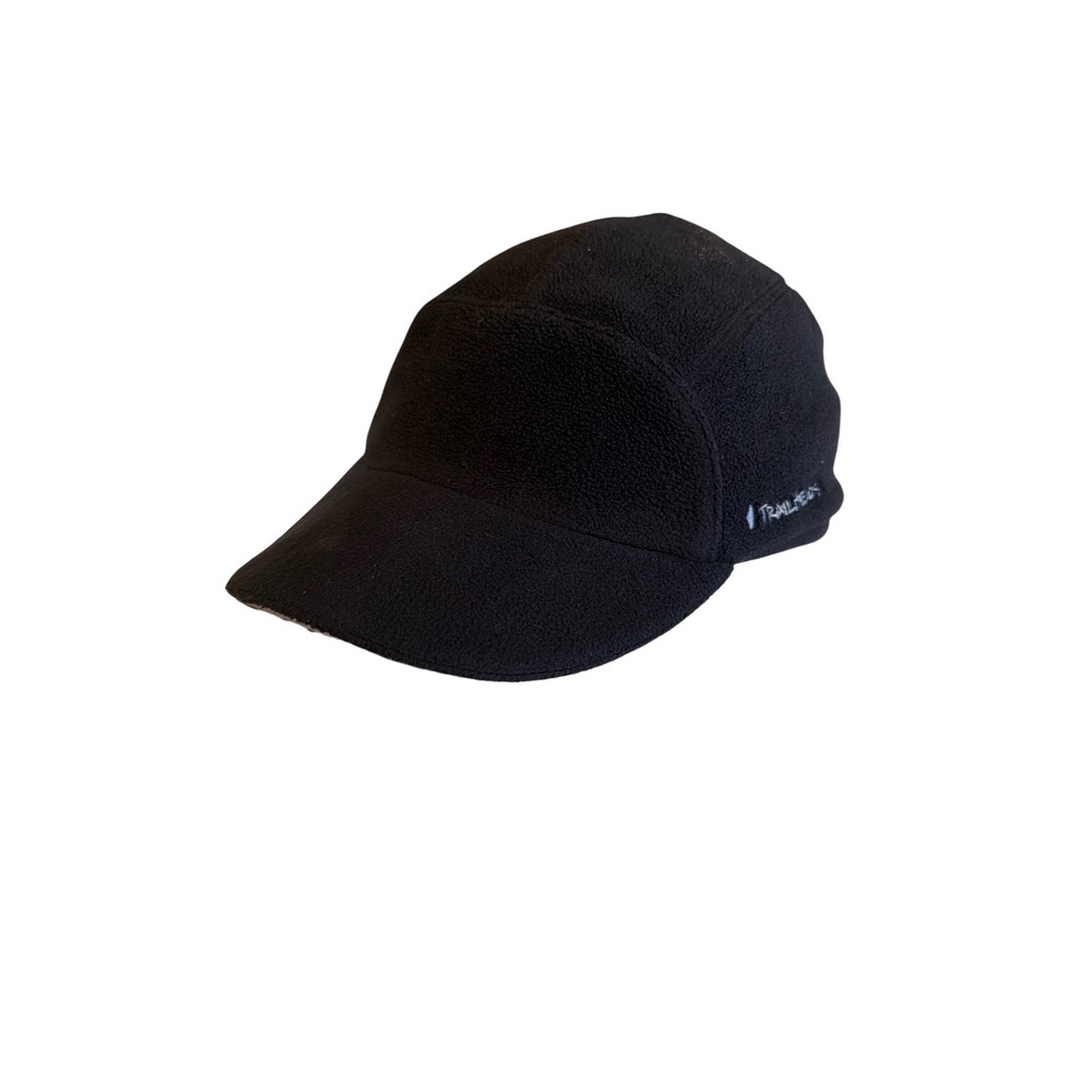TrailHeads Running Hat Black Fleece Winter Ear Warmer Cap Reflective PO1552